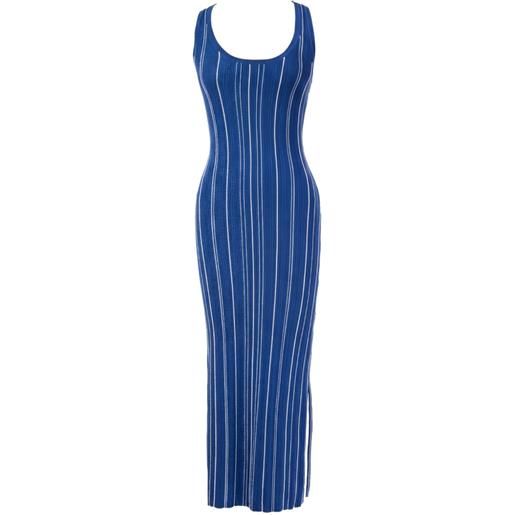 HEVRON abito rose knit a righe - blu