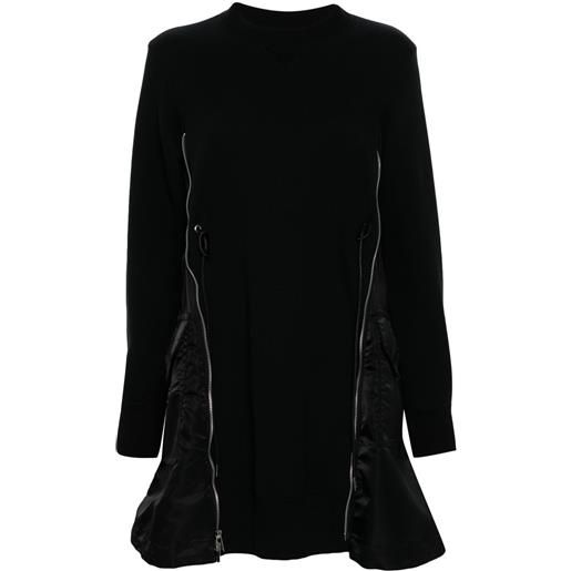 sacai abito corto sponge - nero