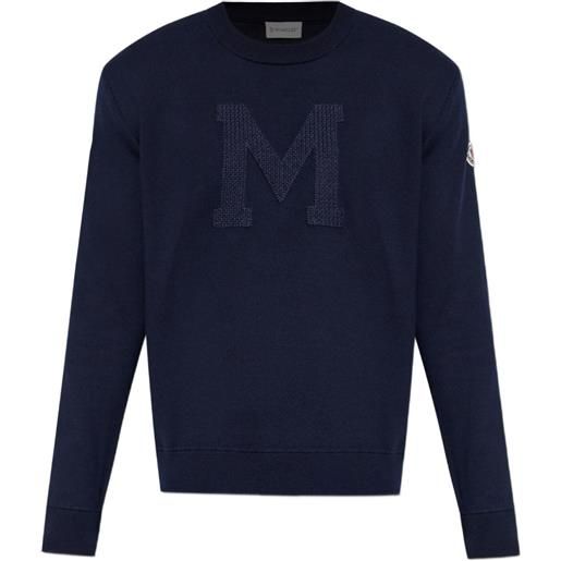 Moncler logo-patch sweatshirt - blu