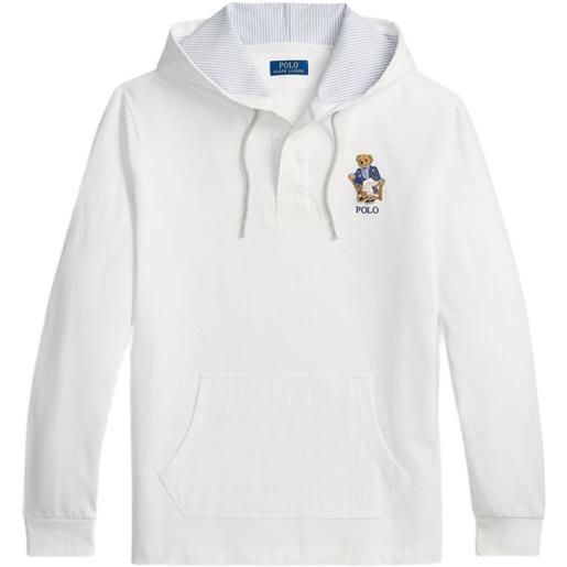 Polo Ralph Lauren felpa polo bear con cappuccio - bianco