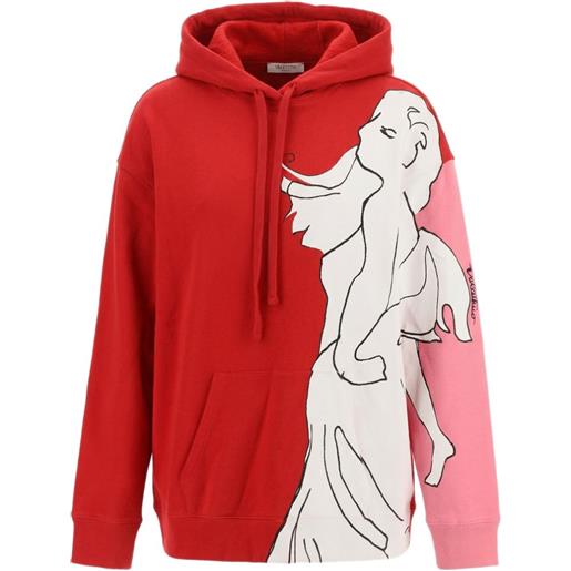 Valentino Garavani graphic-print drawstring hoodie - rosso