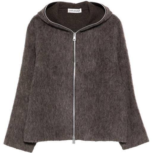 OUR LEGACY felpa con cappuccio e zip - grigio