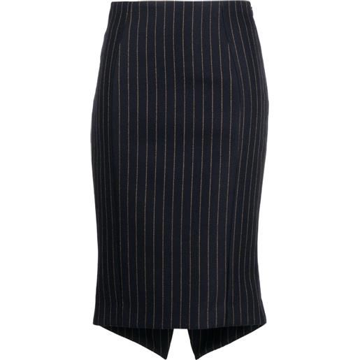 Moschino gonna midi a righe - blu