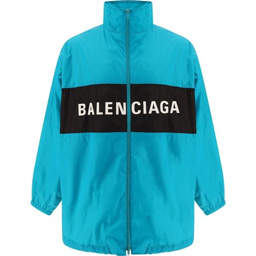 Balenciaga giacca a vento con stampa - blu
