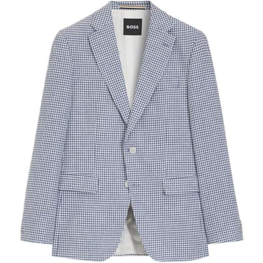 BOSS blazer con motivo pied-de-poule - blu