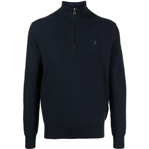 Polo Ralph Lauren felpa con logo ricamato - blu