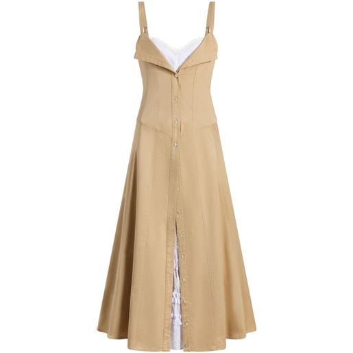 Cinq A Sept abito midi lucile con bottoni - marrone