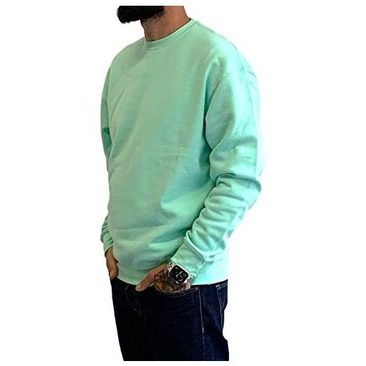 JCOLORS felpa girocollo unisex (verde acqua, s)