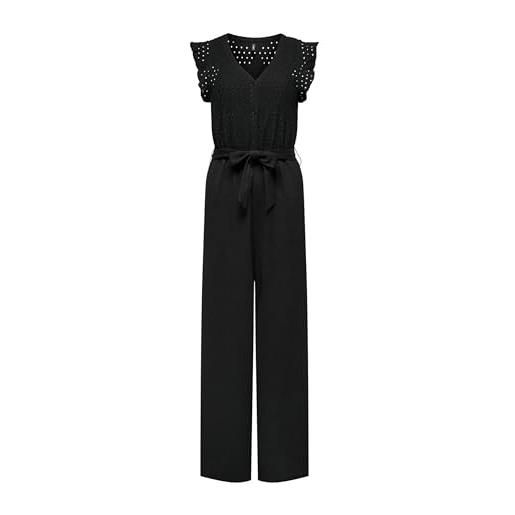 ONLY onlelisa s/l v-neck jumpsuit jrs tuta intera, nero, m donna