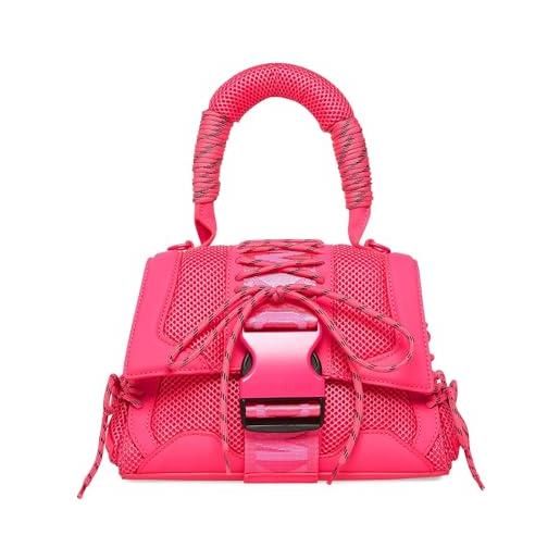 Steve Madden top handle diego crossbody con maniglia superiore donna, rosa fluo, taglia unica