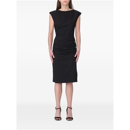 PINKO abito alissa midi con ruches - nero