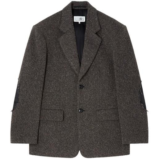 MM6 Maison Margiela wool tweed suit jacket - marrone
