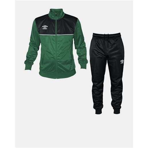 Umbro tuta uomo sportiva completa felpa e pantalone, verde