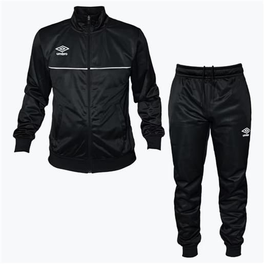 Umbro tuta uomo sportiva completa felpa e pantalone, nero