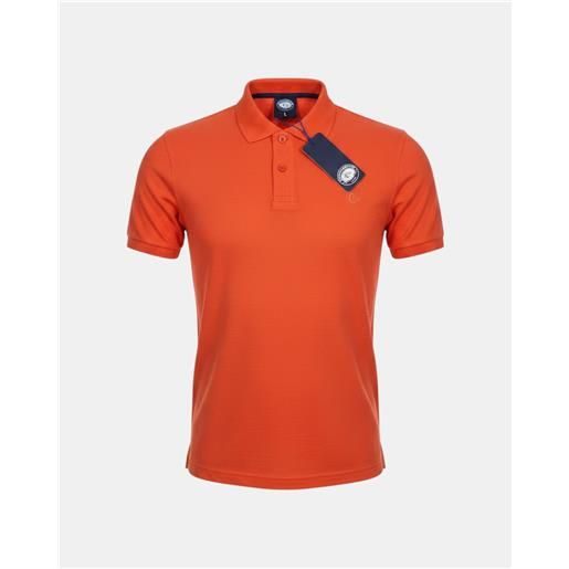 Nazareno Gabrielli polo uomo cotone 100% piquet mezza manica, arancione