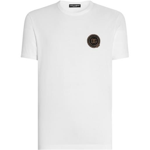 Dolce & Gabbana t-shirt in cotone con applicazione - bianco