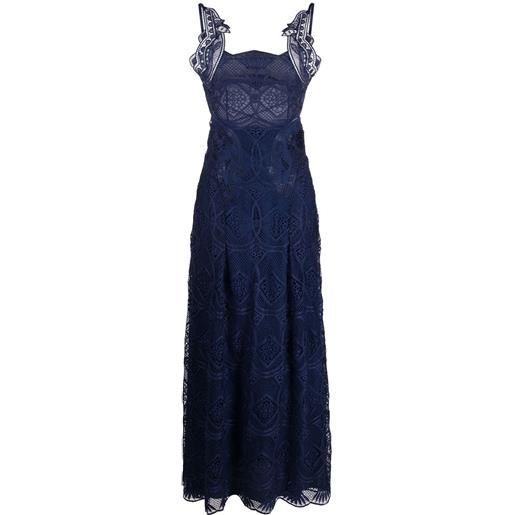 Alberta Ferretti abito lungo smanicato - blu