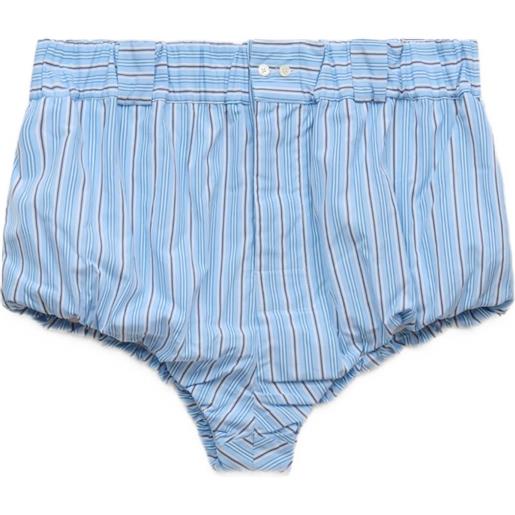 Marni pantaloncini azzurri in popeline a righe - blu