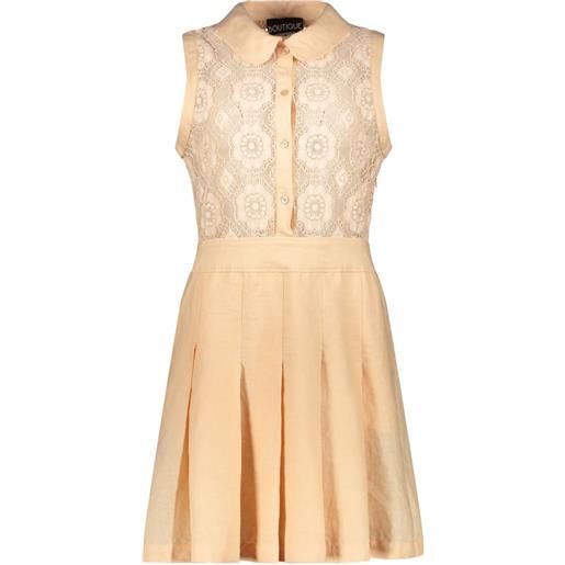 Boutique Moschino abito corto con inserti in pizzo - toni neutri