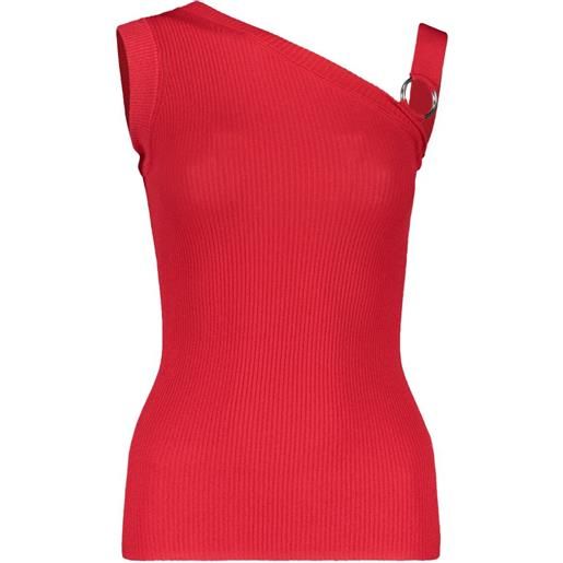 Boutique Moschino asymmetrical ribbed blouse - rosso