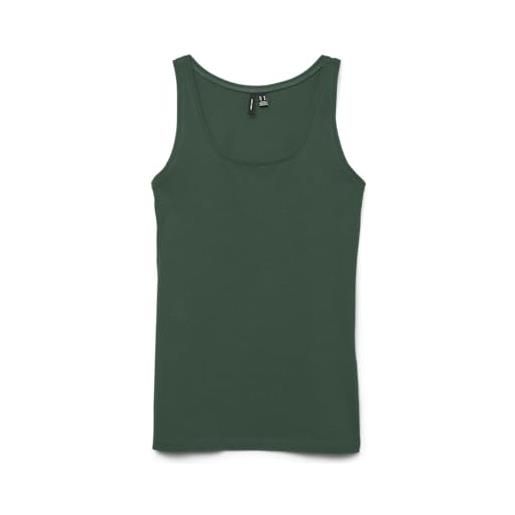 Vero moda vmlulu - canotta lunga jrs ga noos, verde scuro, m