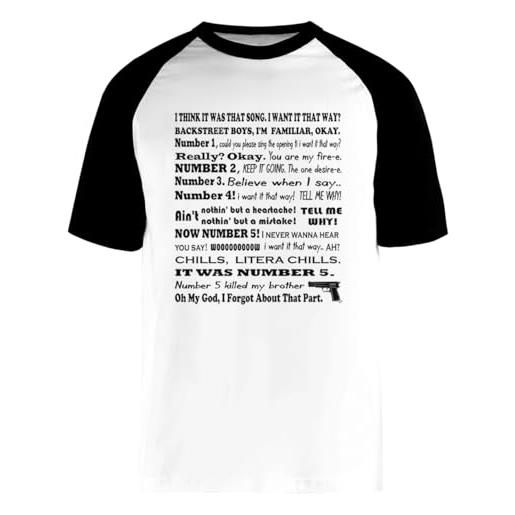 Jinbetee i want it that way funny show t-shirt bianca a maniche corte con maglietta da baseball unisex
