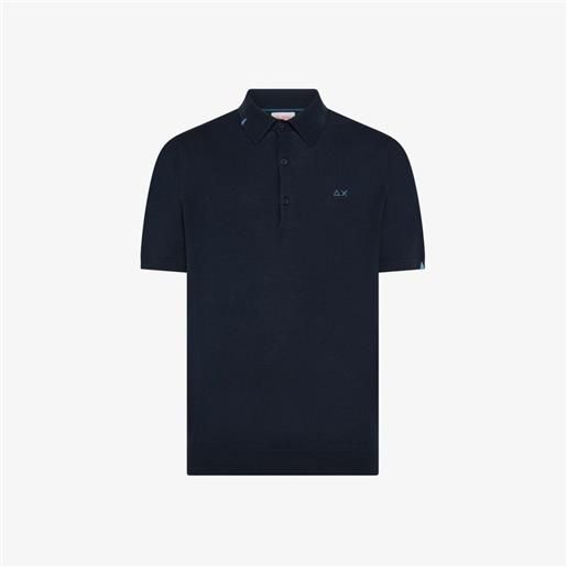Sun68 - polo sweater stripes basic navy