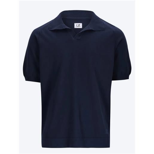 C.P.COMPANY knitwear - polo collar, blu