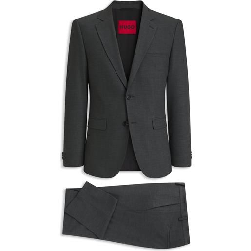 HUGO abito extra slim fit in misto lana elasticizzato, grigio