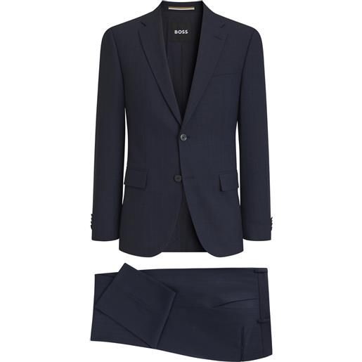 BOSS abito due pezzi in tessuto antipiega con micromotivo, blu scuro