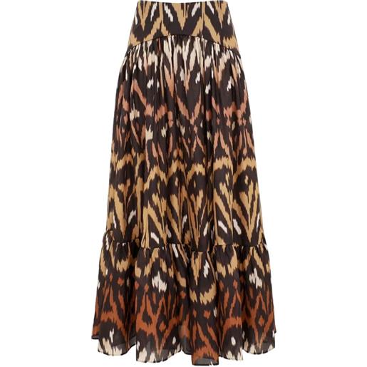 ZIMMERMANN gonna lunga aster con stampa - nero