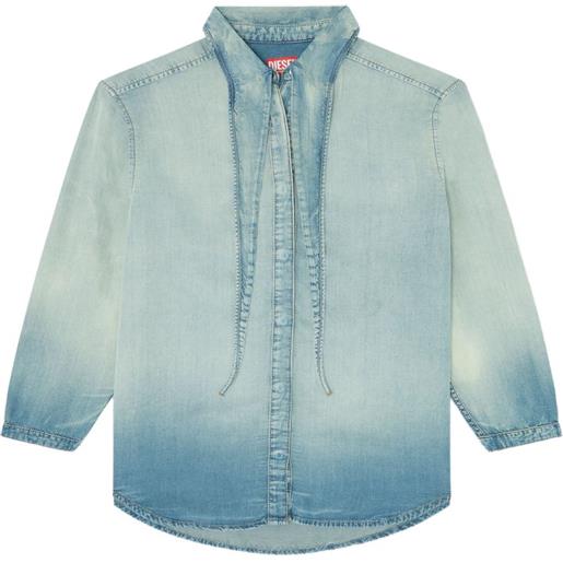 Diesel camicia denim effetto marmorizzato - blu