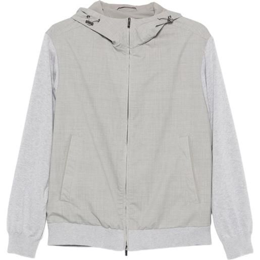 Paul & Shark hooded panelled hoodie - grigio