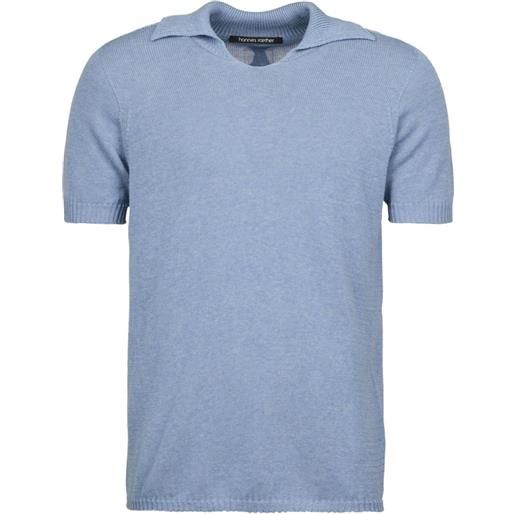 Hannes Roether t-shirt a maniche corte in maglia fine - blu