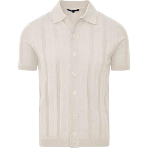 PATRICK ASSARAF camicia a maniche corte - toni neutri