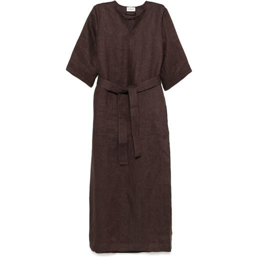 P.A.R.O.S.H. abito lungo in lino - marrone
