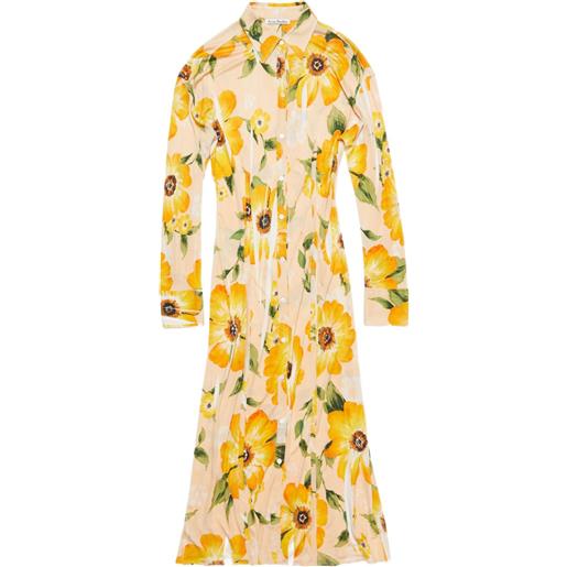 Acne Studios abito midi a fiori - toni neutri