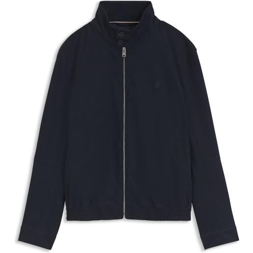BOSS giubbotto idrorepellente in cotone elasticizzato mercerizzato, blu scuro