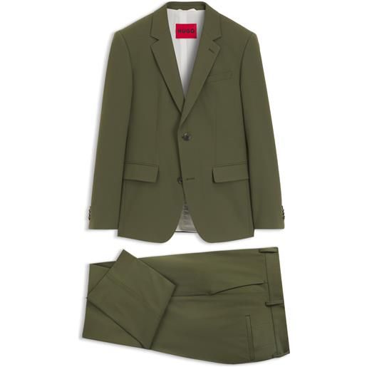 HUGO abito due pezzi slim fit in misto lana elasticizzato, oliva