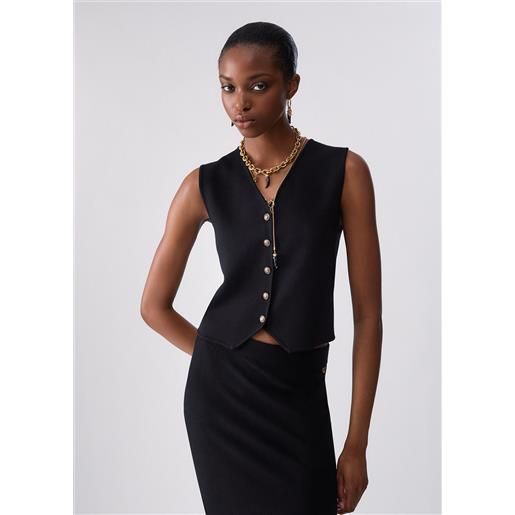 Liu jo gilet in maglia, nero