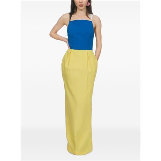 Rosie Assoulin abito lungo simon says con design color-block - giallo