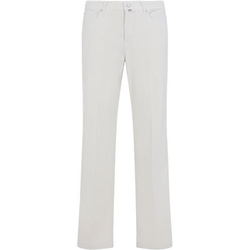 Kiton pantaloni dritti a coste - bianco