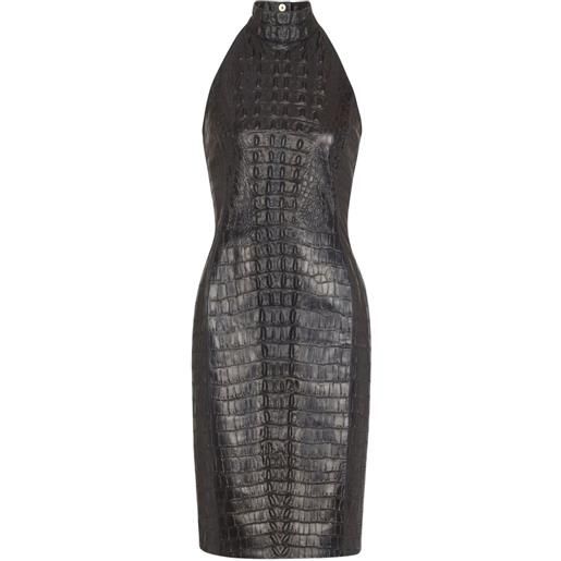 Balmain abito corto con scollo all'americana - nero