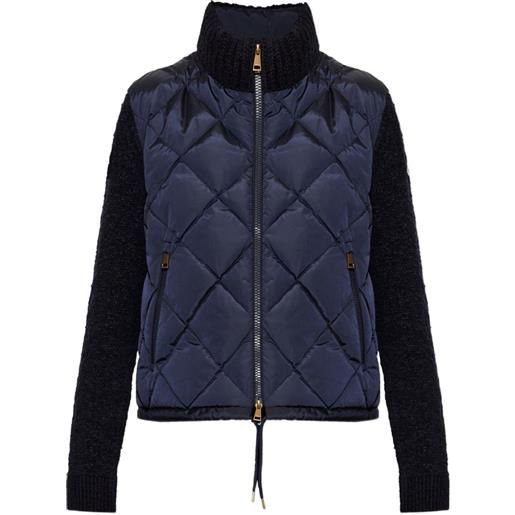 Moncler giacca trapuntata con inserti imbottiti - blu