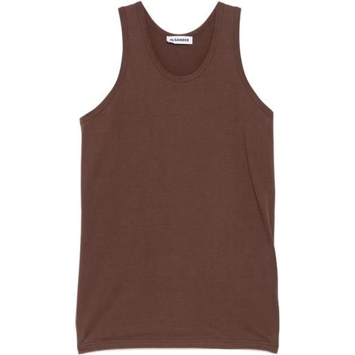 Jil Sander canotta con scollo ampio - marrone