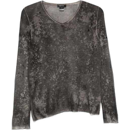 Avant Toi maglione con scollo a v - grigio