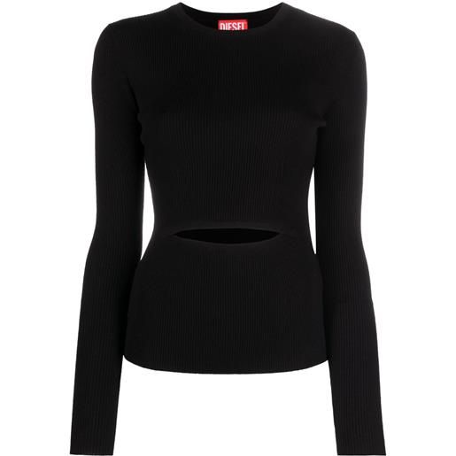 Diesel top m-peris con cut-out - nero