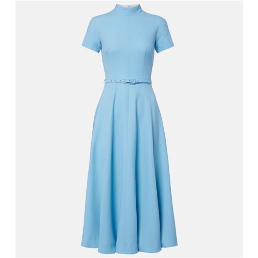 Emilia Wickstead abito midi camilla in crêpe di lana