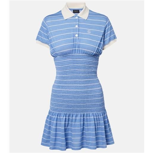 Gucci abito polo in seta a righe
