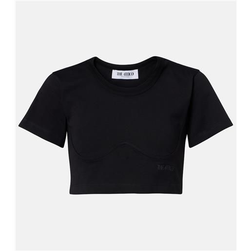 The Attico t-shirt cropped in jersey di cotone